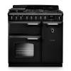 Rangemaster CLDL90DFPCBLCM1 90cm Classic Deluxe Dual Fuel Range Cooker in Charcoal Black with Chrome Trim