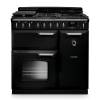Rangemaster CLDL90DFPGBL Classic Deluxe 90cm dual fuel range cooker in gloss black with chrome trim