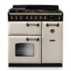 Rangemaster CLDL90DFPPCRAB1 90cm Classic Deluxe Dual Fuel Range Cooker in Pale Cream with Antique Brass Trim