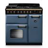 Rangemaster CLDL90DFPSTBAB1 90cm Classic Deluxe Dual Fuel Range Cooker in Stone Blue with Antique Brass Trim