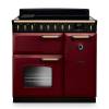 Rangemaster CLDL90EIPBORAB1 90cm Classic Deluxe Induction Range Cooker in Bordeaux with Antique Brass Trim