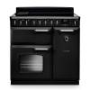 Rangemaster CLDL90EIPCBLCM1 90cm Classic Deluxe Induction Range Cooker in Charcoal Black with Chrome Trim