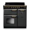 Rangemaster CLDL90EIPSLTAB1 90cm Classic Deluxe Induction Range Cooker in Slate with Antique Brass Trim
