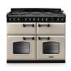 Rangemaster CLDLB110DFPPCRCM1 Classic Deluxe 110cm dual fuel range cooker in pale cream with chrome trim