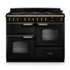 Rangemaster CLDLO110DFPCBLAB1 110cm Classic Deluxe Dual Fuel Range Cooker in Charcoal Black and Antique Brass Trim