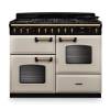 Rangemaster CLDLO110DFPPCRAB1 110cm Classic Deluxe Dual Fuel Range Cooker in Pale Cream and Antique Brass Trim
