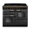 Rangemaster CLDLO110DFPSLTAB1 110cm Classic Deluxe Dual Fuel Range Cooker in Slate and Antique Brass Trim