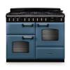 Rangemaster CLDLO110DFPSTBCM1 Classic Deluxe 110cm dual fuel range cooker in stone blue with chrome trim