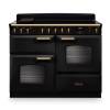 Rangemaster CLDLO110EIPCBLAB1 110cm Classic Deluxe Induction Range Cooker in Charcoal Black with Antique Brass Trim