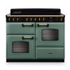 Rangemaster CLDLO110EIPMGRAB1 110cm Classic Deluxe Induction Range Cooker in Mineral Green with Chrome Trim