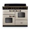 Rangemaster CLDLO110EIPPCRAB1 110cm Classic Deluxe Dual Fuel Range Cooker in Pale Cream and Antique Brass Trim