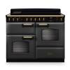 Rangemaster CLDLO110EIPSLTAB1 110cm Classic Deluxe Induction Range Cooker in Slate with Antique Brass Trim