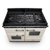 Rangemaster Classic 110 range cooker gas hob with cast iron pan supports and wok burner