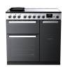 Rangemaster EDDL100EIGBLKCM1 - 100cm Edge Deluxe Induction Black Glass Chrome Range Cooker 15812