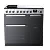 Rangemaster EDDL90EIGBLKCM1 - 90cm Edge Deluxe Induction Black GlassChrome Range Cooker 15802