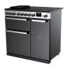 Rangemaster EDDL90EIGBLKCM1 90cm Edge Deluxe Induction Range Cooker in black glass with chrome trim