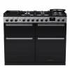 Rangemaster EDDLB110DFGBLKCM1 - 110cm Edge Deluxe Dual Fuel Black Glass Chrome Range Cooker 15828