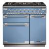 Rangemaster ELS90DFFCA - 90cm Elise Dual Fuel China Blue Brushed Chrome Range Cooker 108430