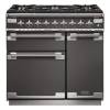 Rangemaster ELS90DFFSL - 90cm Elise Dual Fuel Slate Brushed Chrome Range Cooker 108470