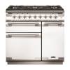 Rangemaster ELS90DFFWH - 90cm Elise Dual Fuel White Brushed Chrome Range Cooker 108480