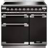 Rangemaster ELS90EIGB - 90cm Elise Induction Gloss Black Brushed Chrome Range Cooker 107870