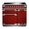 Rangemaster ELS90EIRD - 90cm Elise Induction Cherry Red Brushed Chrome Range Cooker 107880