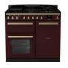 Rangemaster ESDL100DFPBORAB1 - 100cm Estel Deluxe Dual Fuel Bordeaux Antique Brass Range Cooker 18077