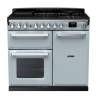 Rangemaster ESDL100DFPMSBCM1 - 100cm Estel Deluxe Dual Fuel Misty Blue Chrome Range Cooker 15083