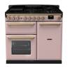 Rangemaster ESDL100DFPPPKAB1 - 100cm Estel Deluxe Dual Fuel Pale Pink Antique Brass Range Cooker 18079