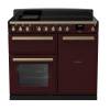 Rangemaster ESDL100EIPBORAB1 - 100cm Estel Deluxe Induction Bordeaux Antique Brass Range Cooker 18091