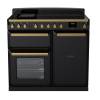 Rangemaster ESDL100EIPGBLAB1 - 100cm Estel Deluxe Induction Gloss Black Antique Brass Range Cooker 18088
