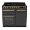 Rangemaster ESDL100EIPSLTAB1 - 100cm Estel Deluxe Induction SlateAntique Brass Range Cooker 18089