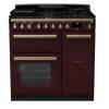 Rangemaster ESDL90DFPBORAB1 - 90cm Estel Deluxe Dual Fuel Bordeaux Antique Brass Range Cooker 18035