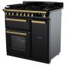 Rangemaster ESDL90DFPGBLAB1 Estel Deluxe Dual Fuel Black Brass Range Cooker