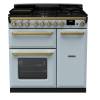 Rangemaster ESDL90DFPMSBAB1 - 90cm Estel Deluxe Dual Fuel Misty Blue Antique Brass Range Cooker 18036