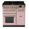 Rangemaster ESDL90DFPPPKAB1 - 90cm Estel Deluxe Dual Fuel Pale Pink Antique Brass Range Cooker 18037