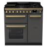 Rangemaster ESDL90DFPSLTAB1 - 90cm Estel Deluxe Dual Fuel Slate Antique Brass Range Cooker 18033