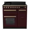 Rangemaster ESDL90EIPBORAB1 - 90cm Estel Deluxe Induction Bordeaux Antique Brass Range Cooker 18056