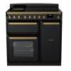 Rangemaster ESDL90EIPGBLAB1 - 90cm Estel Deluxe Induction Gloss Black Antique Brass Range Cooker 18053