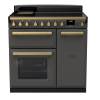 Rangemaster ESDL90EIPSLTAB1 - 90cm Estel Deluxe Induction Slate Antique Brass Range Cooker 18054