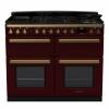 Rangemaster ESDLB110DFPBORAB1 - 110cm Estel Deluxe Dual Fuel Bordeaux Antique Brass Range Cooker 18147 