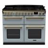 Rangemaster ESDLB110DFPMSBAB1 - 110cm Estel Deluxe Dual Fuel Misty Blue Antique Brass Range Cooker 18148