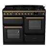 Rangemaster ESDLO110DFPGBLAB1 - 110cm Estel Deluxe Dual Fuel Gloss Black Antique Brass Range Cooker 18102