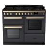 Rangemaster ESDLO110DFPSLTAB1 - 110cm Estel Deluxe Dual Fuel Slate Antique Brass Range Cooker 18103