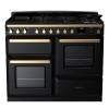 Rangemaster ESDLO110EIPGBLAB1 - 110cm Estel Deluxe Induction Gloss Black Antique Brass Range Cooker 18123