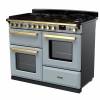 Rangemaster Estel Deluxe 110 Dual Fuel Misty Blue Antique Brass Range Cooker