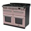 Rangemaster Estel Deluxe 110 Dual Fuel Pale Pink Chrome Range Cooker