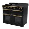 Rangemaster Estel Deluxe 110 Induction Gloss Black Antique Brass Range Cooker