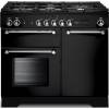 Rangemaster KCH100DFFBL C - 100cm Kitchener Dual Fuel Black Chrome Range Cooker 98790