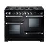 Rangemaster KCH110DFFBLC - 110cm Kitchener Dual Fuel Black Chrome Range Cooker 76280